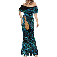 Kotiate New Zealand Mermaid Dress Maori Weapon Paua Shell Haka Fern
