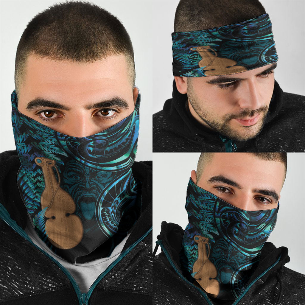 Kotiate New Zealand Neck Gaiter Maori Weapon Paua Shell Haka Fern