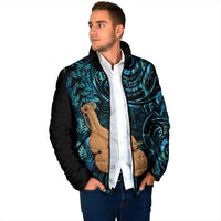 Kotiate New Zealand Padded Jacket Maori Weapon Paua Shell Haka Fern
