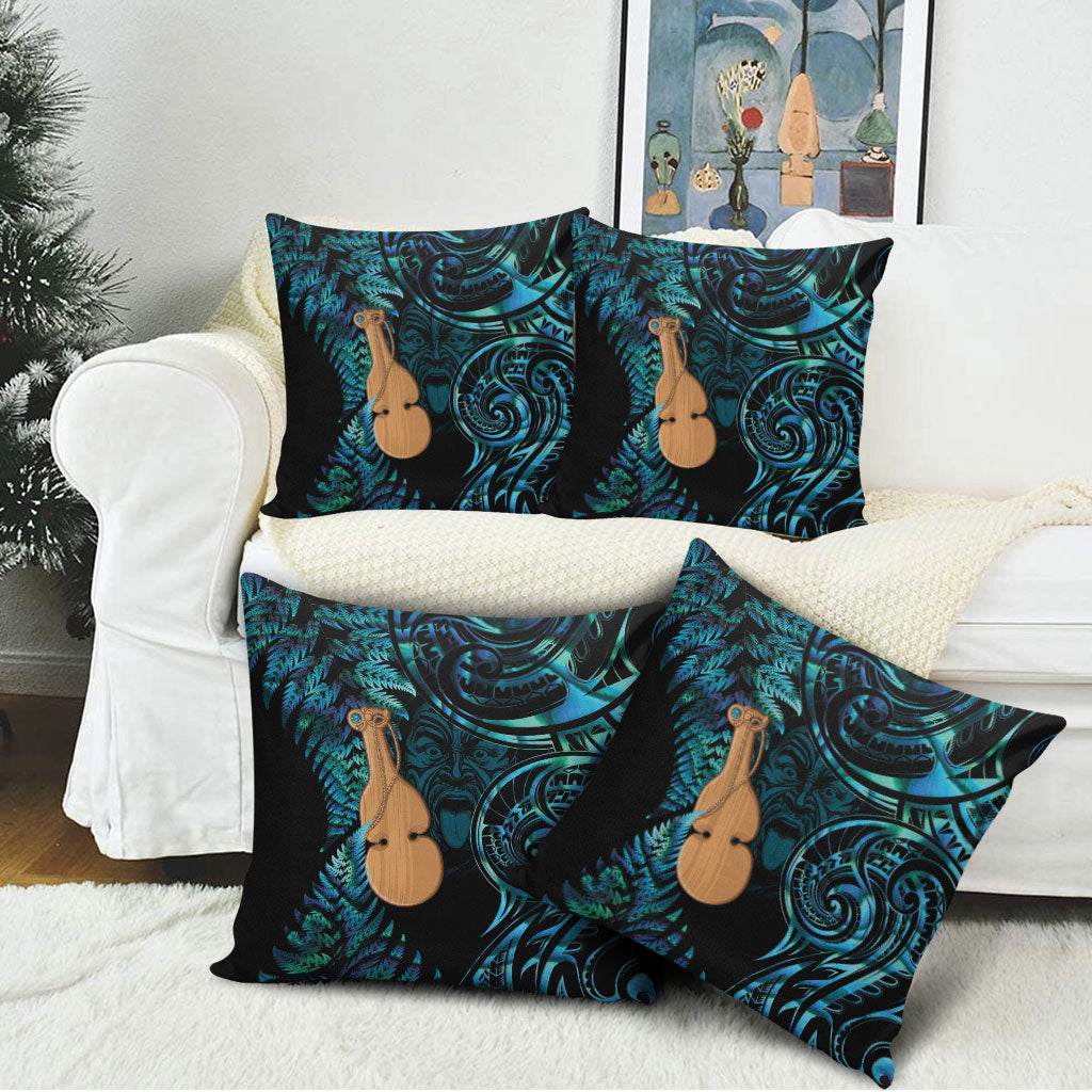 Kotiate New Zealand Pillow Cover Maori Weapon Paua Shell Haka Fern