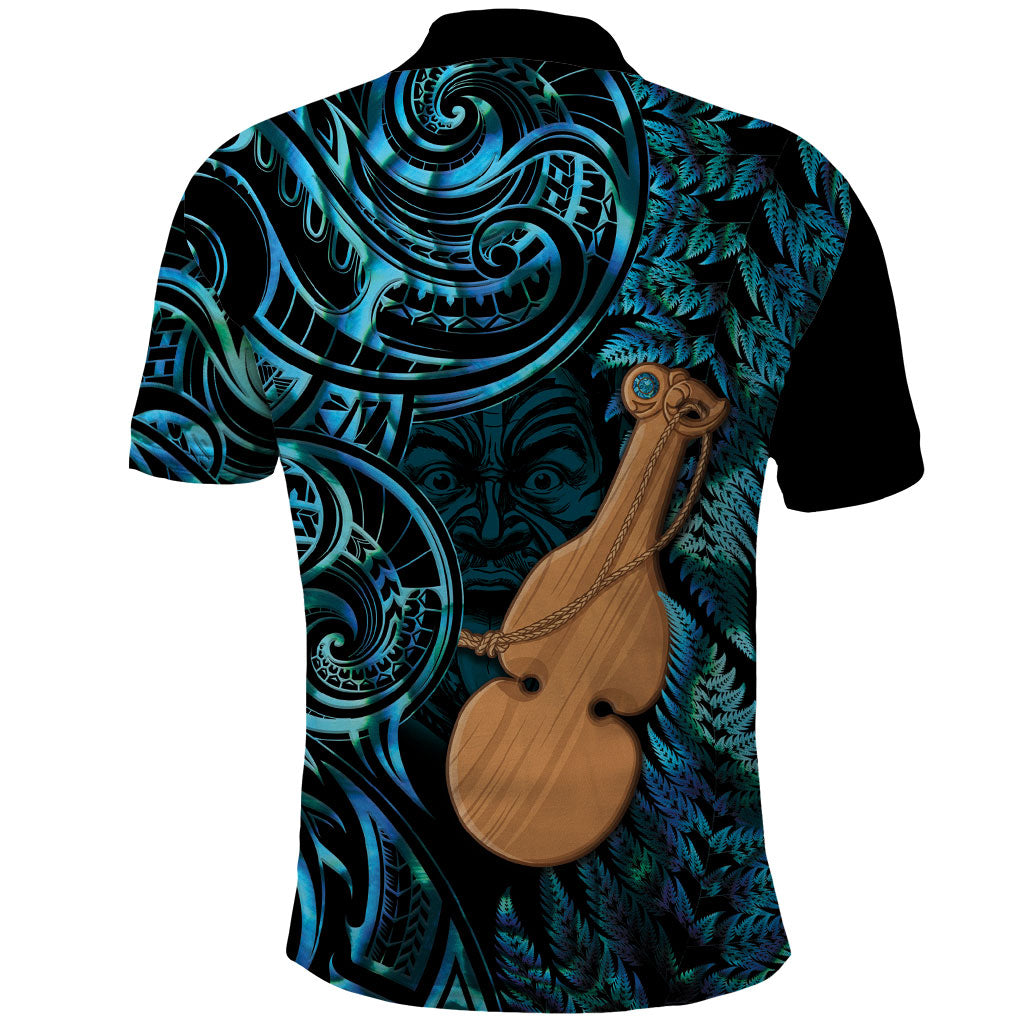 Kotiate New Zealand Polo Shirt Maori Weapon Paua Shell Haka Fern