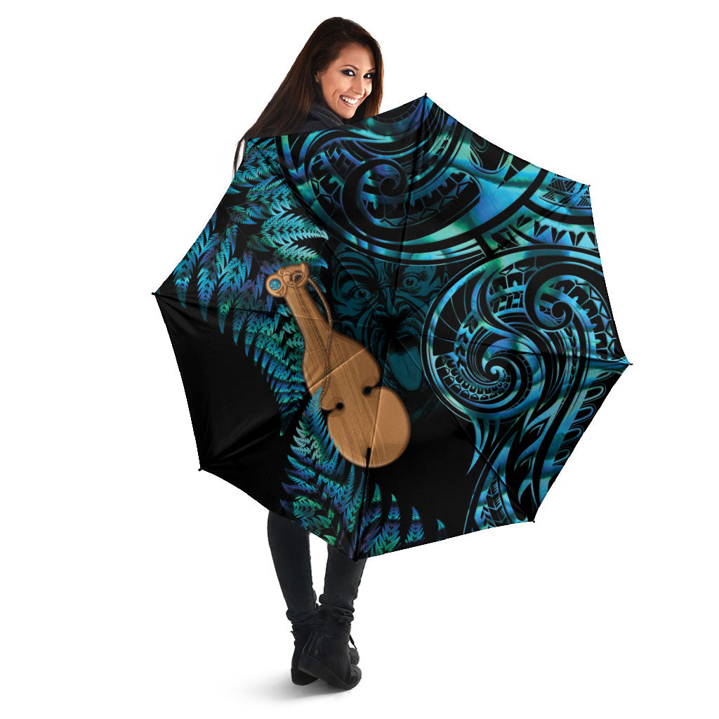 Kotiate New Zealand Umbrella Maori Weapon Paua Shell Haka Fern