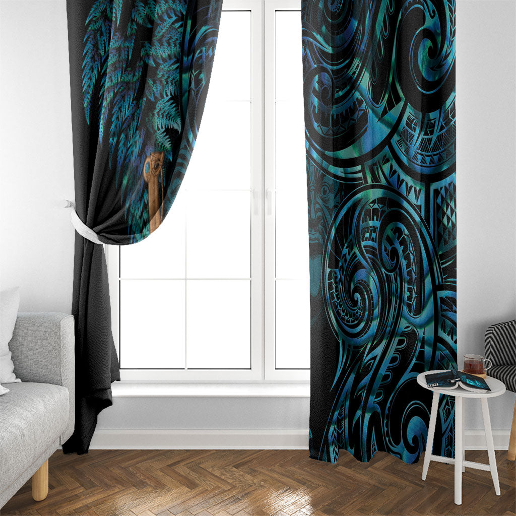 Kotiate New Zealand Window Curtain Maori Weapon Paua Shell Haka Fern