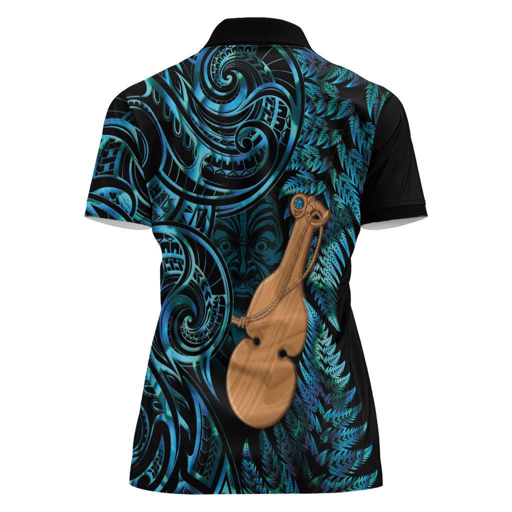 Kotiate New Zealand Women Polo Shirt Maori Weapon Paua Shell Haka Fern