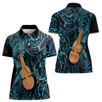 Kotiate New Zealand Women Polo Shirt Maori Weapon Paua Shell Haka Fern