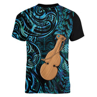 Kotiate New Zealand Women V-Neck T-Shirt Maori Weapon Paua Shell Haka Fern