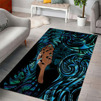 Maripi New Zealand Area Rug Maori Weapon Paua Shell Haka Fern