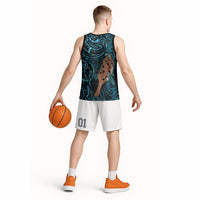 Maripi New Zealand Basketball Jersey Maori Weapon Paua Shell Haka Fern