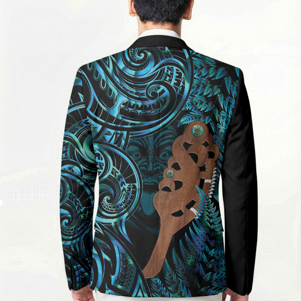 Maripi New Zealand Blazer Maori Weapon Paua Shell Haka Fern