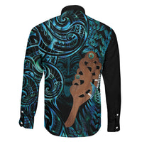 Maripi New Zealand Family Matching Off The Shoulder Long Sleeve Dress and Hawaiian Shirt Maori Weapon Paua Shell Haka Fern
