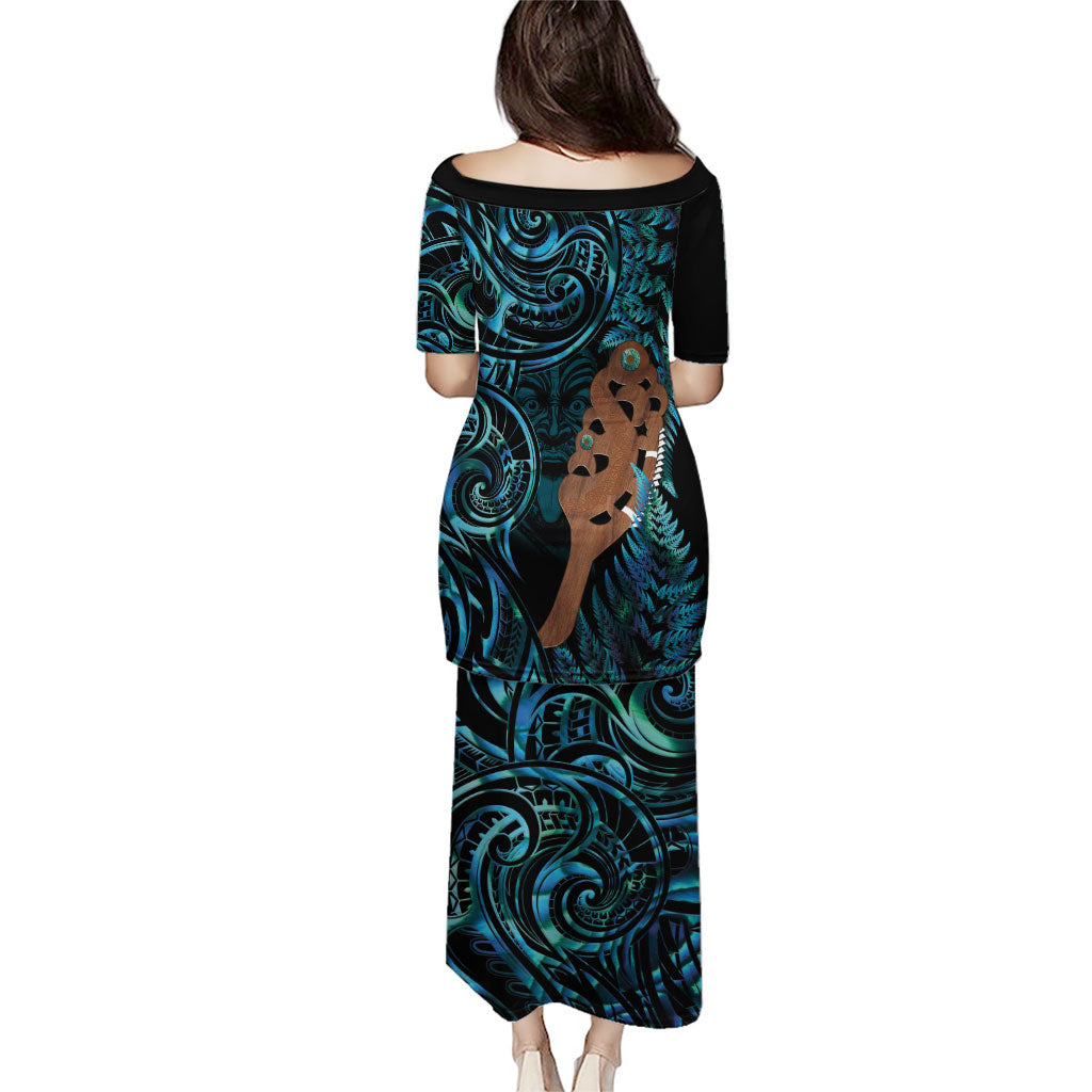 Maripi New Zealand Family Matching Puletasi and Hawaiian Shirt Maori Weapon Paua Shell Haka Fern
