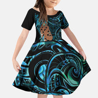 Maripi New Zealand Family Matching Tank Maxi Dress and Hawaiian Shirt Maori Weapon Paua Shell Haka Fern