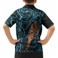 Maripi New Zealand Kid Hawaiian Shirt Maori Weapon Paua Shell Haka Fern LT14 - Polynesian Pride