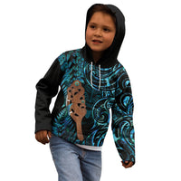 Maripi New Zealand Kid Hoodie Maori Weapon Paua Shell Haka Fern