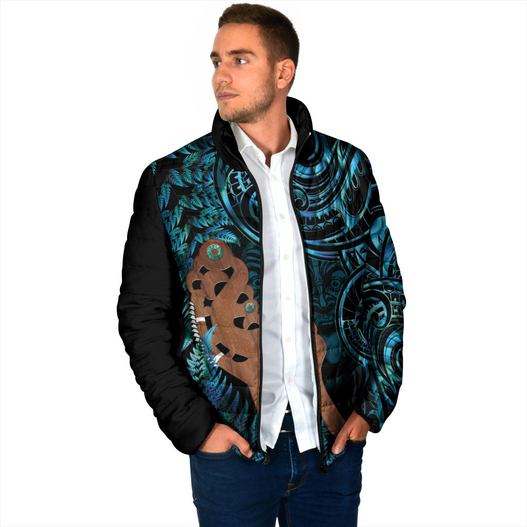 Maripi New Zealand Padded Jacket Maori Weapon Paua Shell Haka Fern