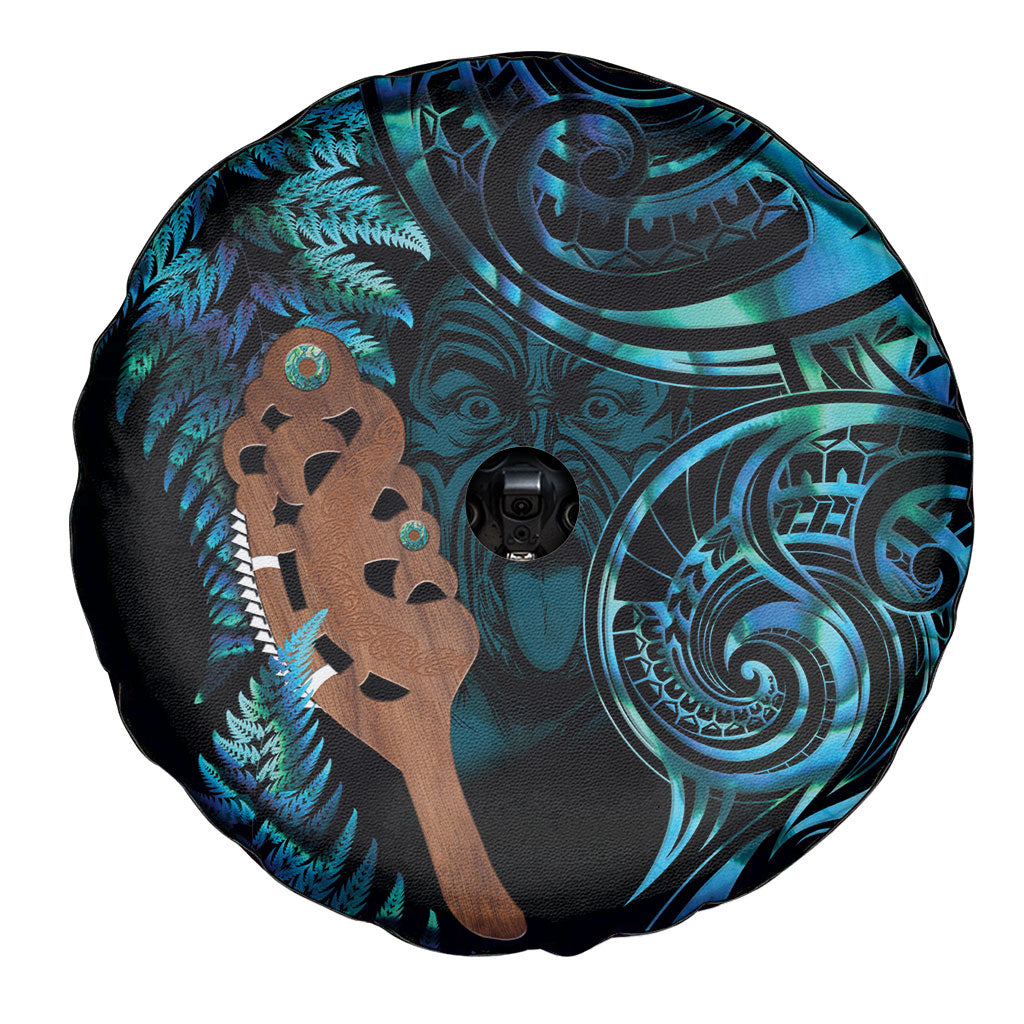 Maripi New Zealand Spare Tire Cover Maori Weapon Paua Shell Haka Fern