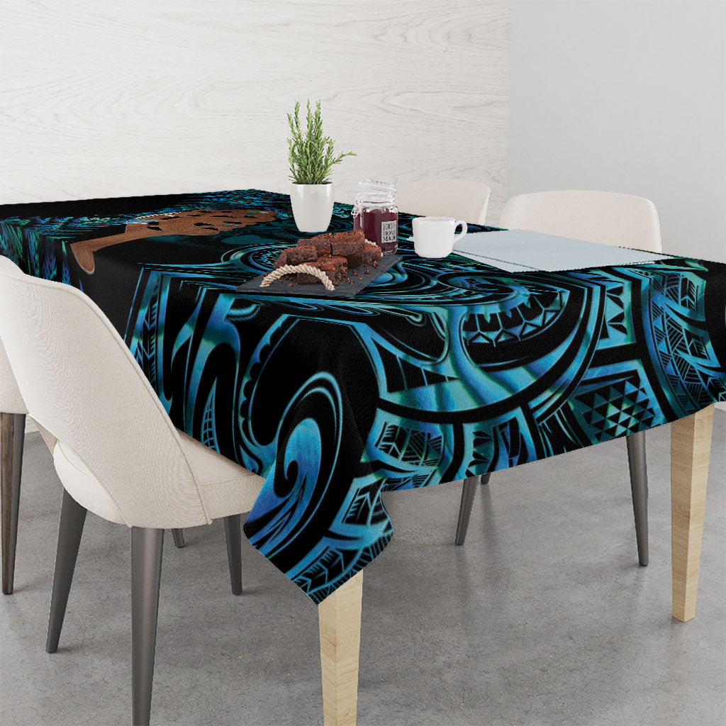 Maripi New Zealand Tablecloth Maori Weapon Paua Shell Haka Fern