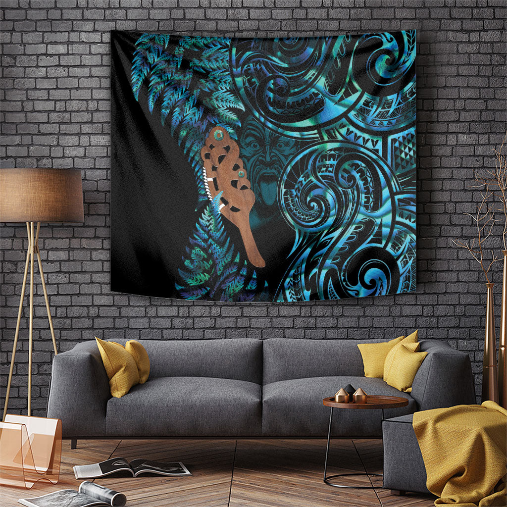 Maripi New Zealand Tapestry Maori Weapon Paua Shell Haka Fern