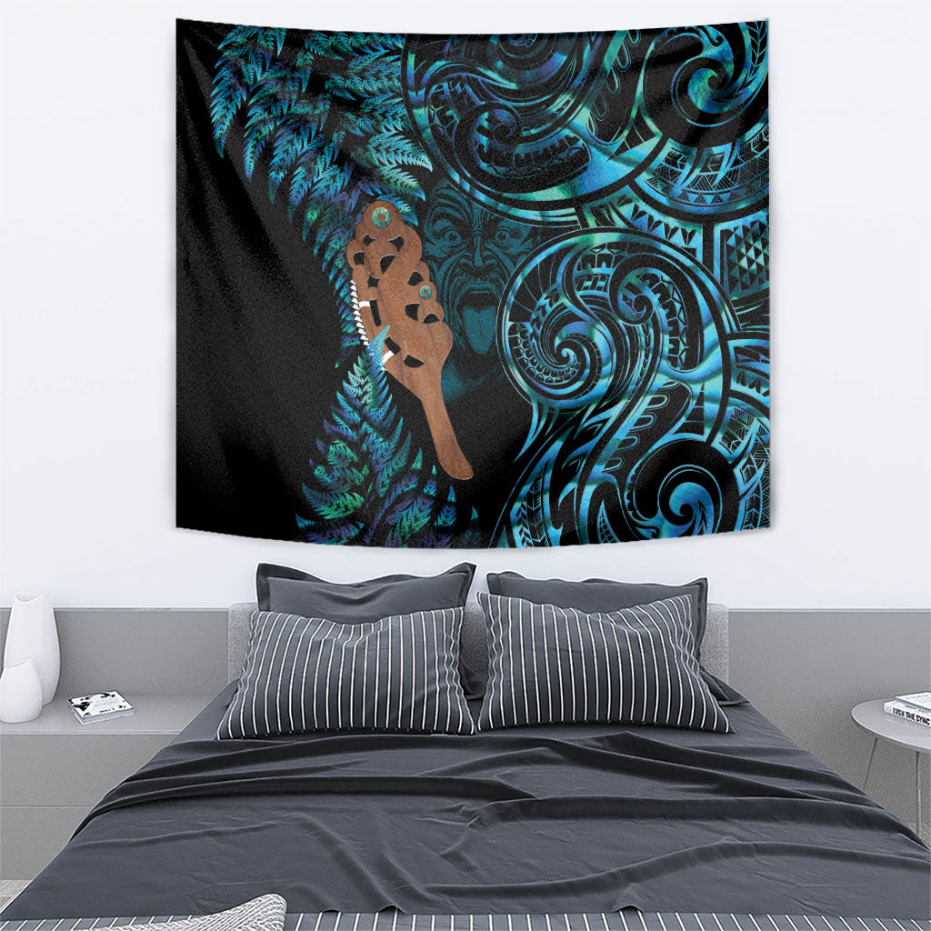 Maripi New Zealand Tapestry Maori Weapon Paua Shell Haka Fern