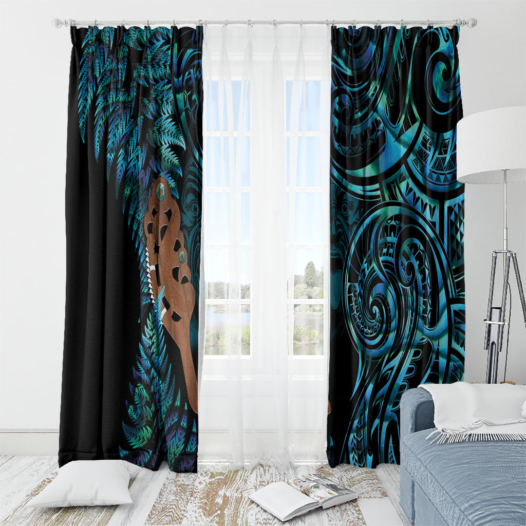 Maripi New Zealand Window Curtain Maori Weapon Paua Shell Haka Fern