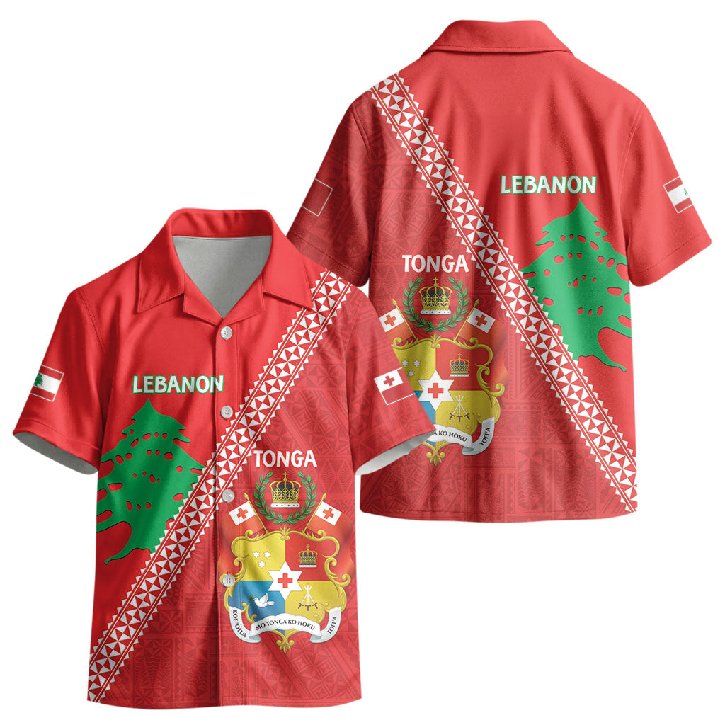 Tonga And Lebanon Kid Hawaiian Shirt 2026 Together Half Style LT14 - Polynesian Pride