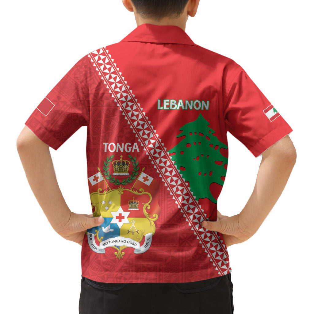 Tonga And Lebanon Kid Hawaiian Shirt 2026 Together Half Style LT14 - Polynesian Pride