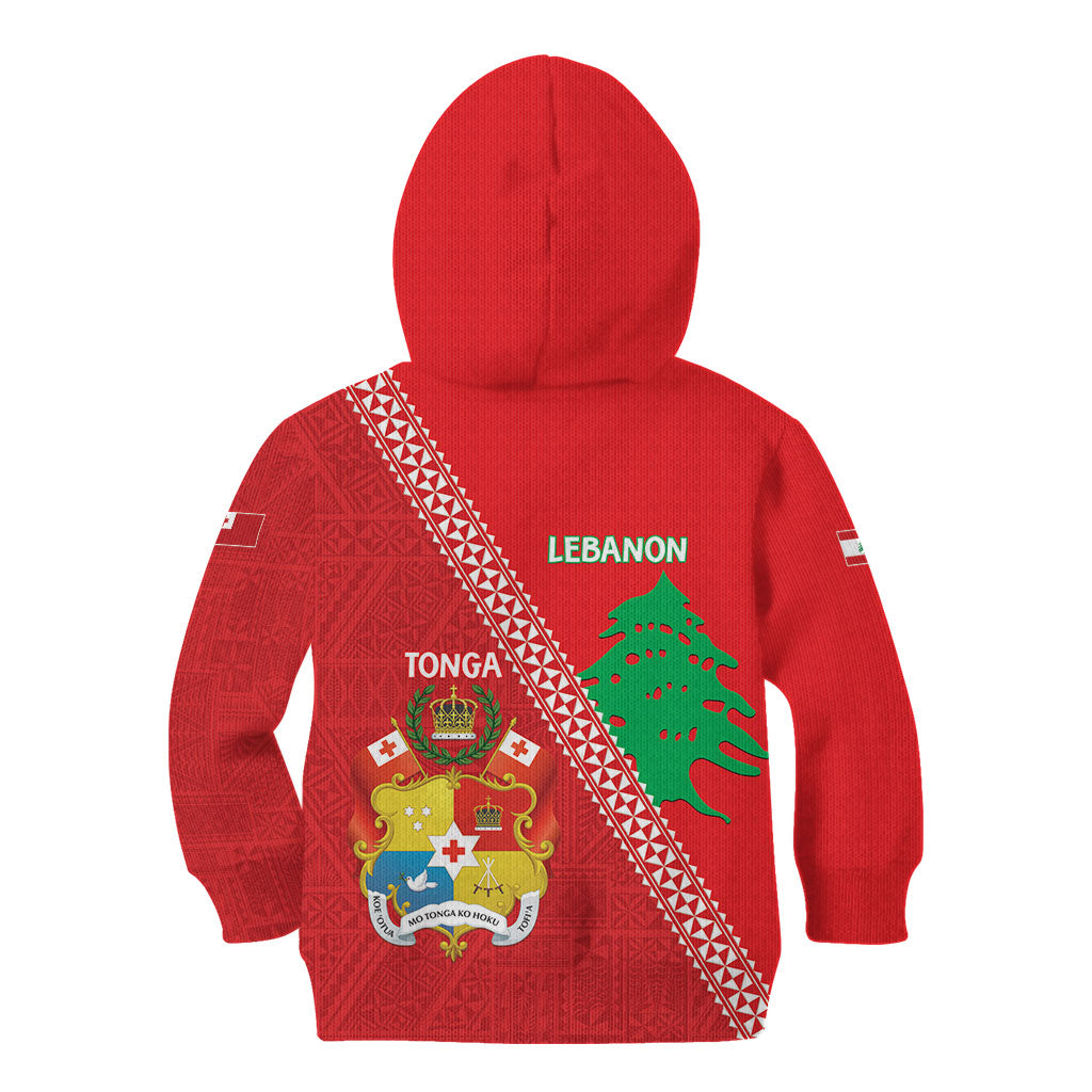 Tonga And Lebanon Kid Hoodie 2026 Together Half Style