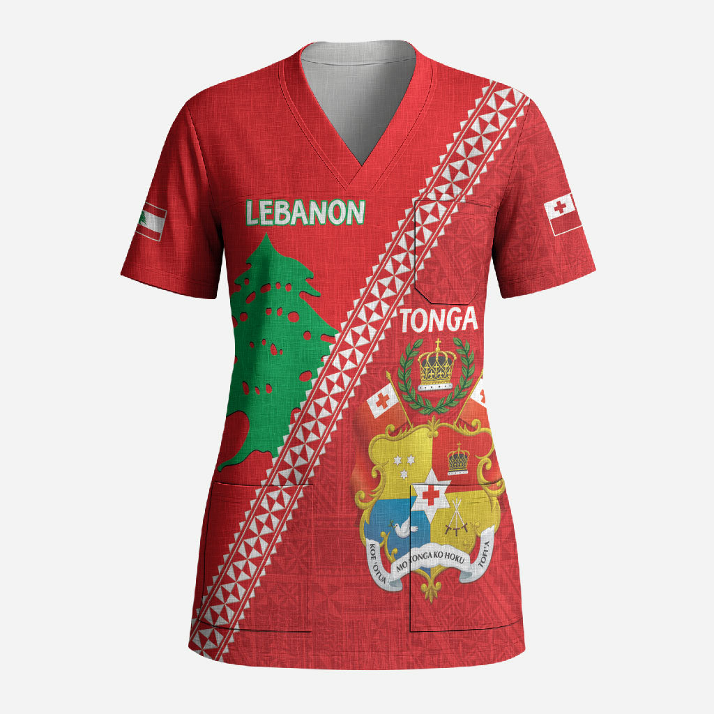 Tonga And Lebanon Scrub Top 2026 Together Half Style