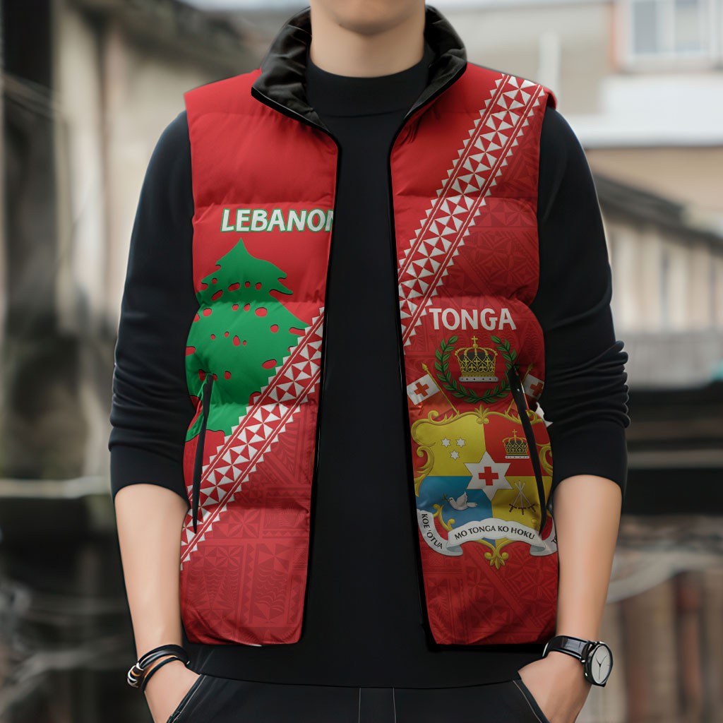 Tonga And Lebanon Sleeveless Puffer Jacket 2026 Together Half Style