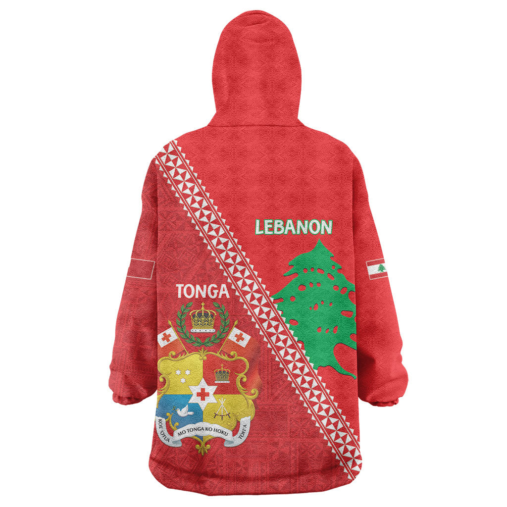 Tonga And Lebanon Wearable Blanket Hoodie 2026 Together Half Style