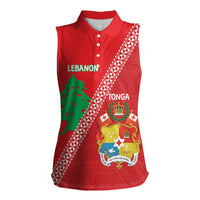 Tonga And Lebanon Women Sleeveless Polo Shirt 2026 Together Half Style