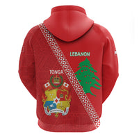 Tonga And Lebanon Zip Hoodie 2026 Together Half Style