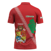 Tonga And Lebanon Zipper Polo Shirt 2026 Together Half Style