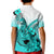 Hawaii Kid Polo Shirt Polynesian Shark Tattoo With Plumeria Turquoise Gradient LT14 - Polynesian Pride