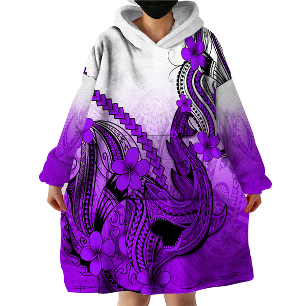 Hawaii Sweatshirt Polynesian Shark Tattoo With Plumeria Pink Gradient LT14 main image 0