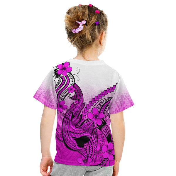 Hawaii Couples Matching Mermaid Dress And Hawaiian Shirt Polynesian Shark Tattoo With Plumeria Blue Gradient LT14