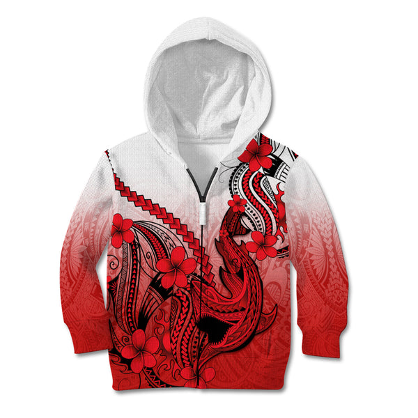 Hawaii Sweatshirt Polynesian Shark Tattoo With Plumeria Pink Gradient LT14 main image 1