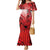 Hawaii Mermaid Dress Polynesian Shark Tattoo With Plumeria Red Gradient LT14 Women Red - Polynesian Pride