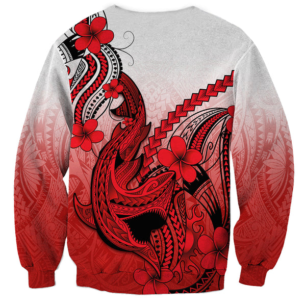 Hawaii Baseball Jacket Polynesian Shark Tattoo With Plumeria Turquoise Gradient LT14
