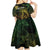 Personalised Hawaii Nene Goose Kid Short Sleeve Dress Hawaiian Map Hibiscus Polynesian Art - Reggae Gradient