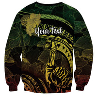 Personalised Hawaii Nene Goose Sweatshirt Hawaiian Map Hibiscus Polynesian Art - Reggae Gradient LT14 - Polynesian Pride