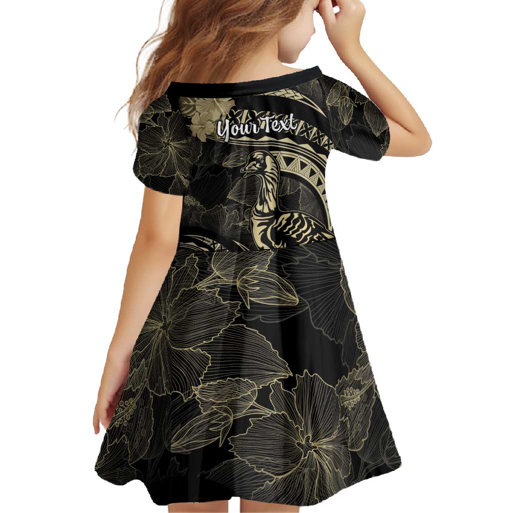 Personalised Hawaii Nene Goose Family Matching Summer Maxi Dress and Hawaiian Shirt Hawaiian Map Hibiscus Polynesian Art - Beige