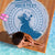 Personalised Hawaii Monk Seal Beach Blanket Polynesian Tattoo With Tropical Flowers - Blue Pastel