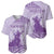 Personalised Hawaii Monk Seal Baseball Jersey Polynesian Tattoo With Tropical Flowers - Purple Pastel