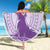 Personalised Hawaii Monk Seal Beach Blanket Polynesian Tattoo With Tropical Flowers - Purple Pastel