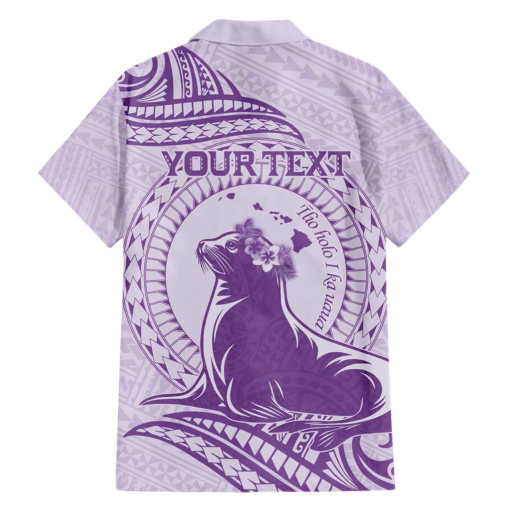 Personalised Hawaii Monk Seal Family Matching Summer Maxi Dress and Hawaiian Shirt Polynesian Tattoo With Tropical Flowers - Purple Pastel LT14 - Polynesian Pride