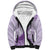 Personalised Hawaii Monk Seal Sherpa Hoodie Polynesian Tattoo With Tropical Flowers - Purple Pastel