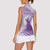 Personalised Hawaii Monk Seal Women Sleeveless Polo Shirt Polynesian Tattoo With Tropical Flowers - Purple Pastel