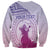 Personalised Hawaii Monk Seal Sweatshirt Polynesian Tattoo With Tropical Flowers - Purple Gradient