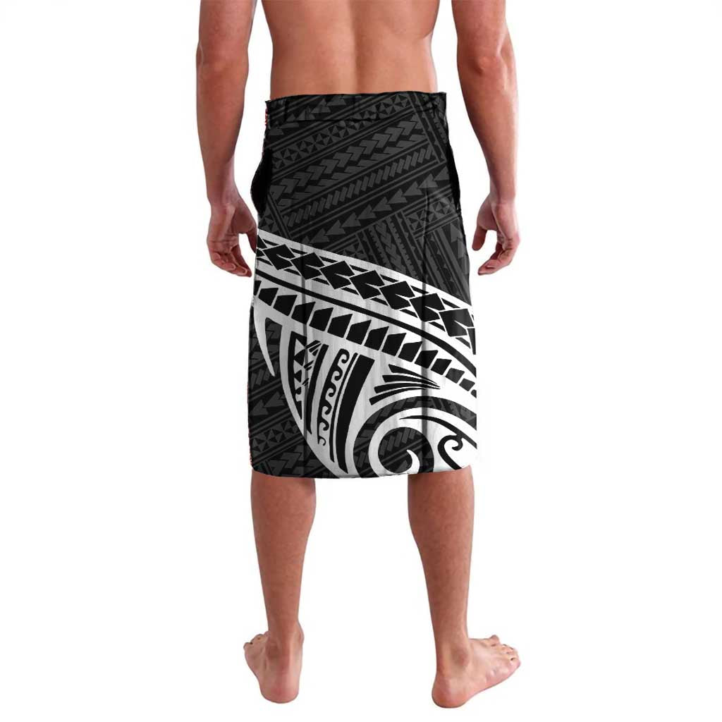 Personalised Hawaii Monk Seal Lavalava Polynesian Tattoo With Tropical Flowers - Black